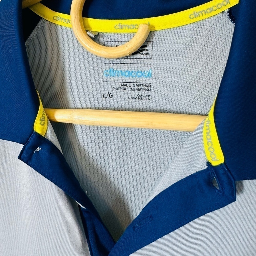 ADIDAS CLIMACOOL GOLF Shirt Size Large Breathable Mesh Lightweight Sports - Picture 5 of 9